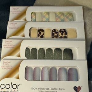 Color Street Pastel Plaid, Leopard, Glitter Nail Strips